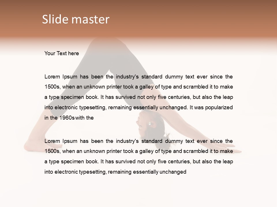 A Woman Is Doing A Yoga Pose On Her Stomach PowerPoint Template