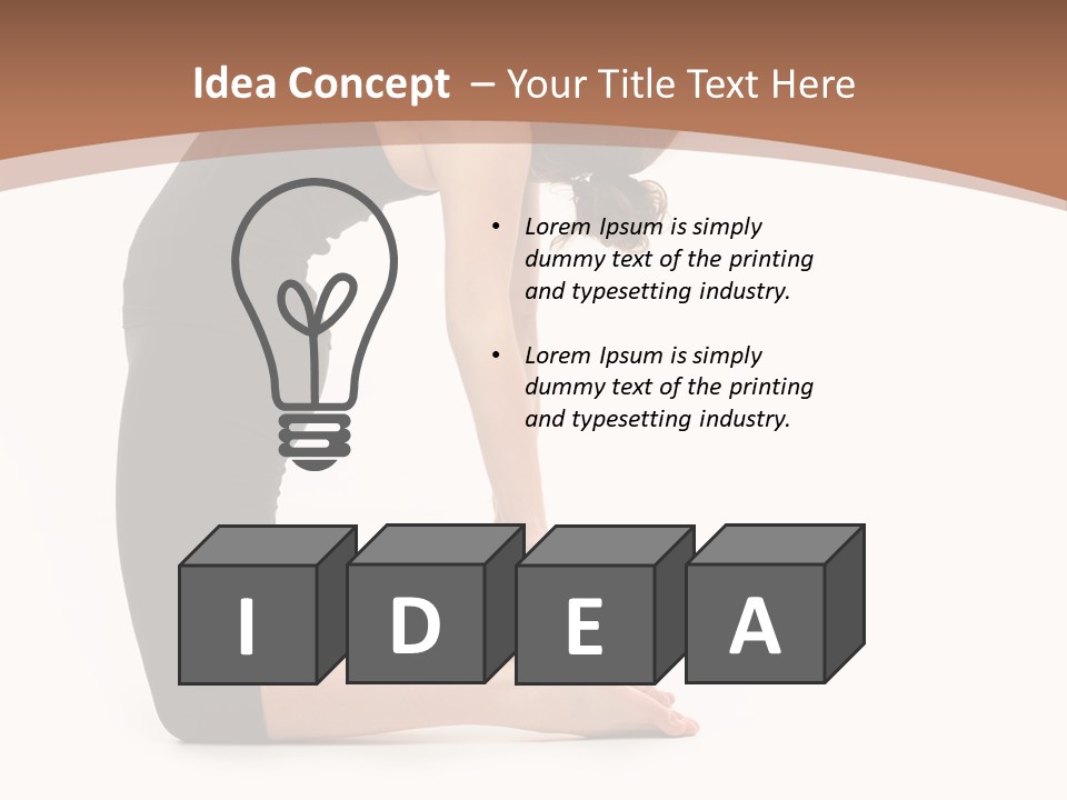 A Woman In A Black Dress Is Doing Yoga PowerPoint Template