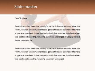 A Woman Doing A Yoga Pose With A Name Plate PowerPoint Template