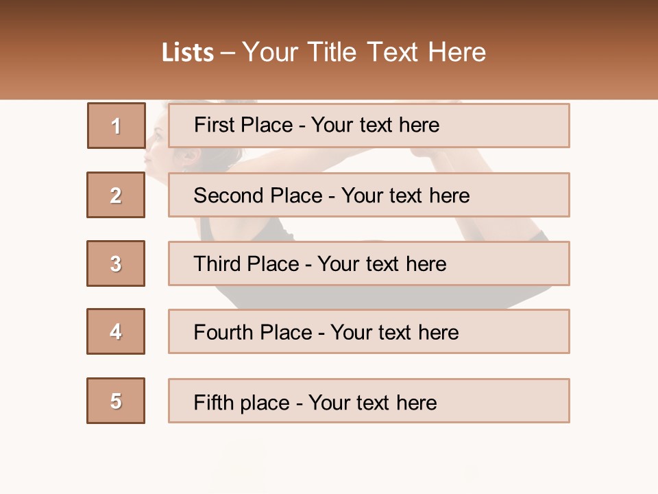 A Woman Doing A Yoga Pose With A Name Plate PowerPoint Template
