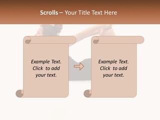 A Woman Doing A Yoga Pose With A Name Plate PowerPoint Template