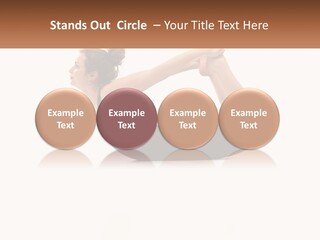 A Woman Doing A Yoga Pose With A Name Plate PowerPoint Template