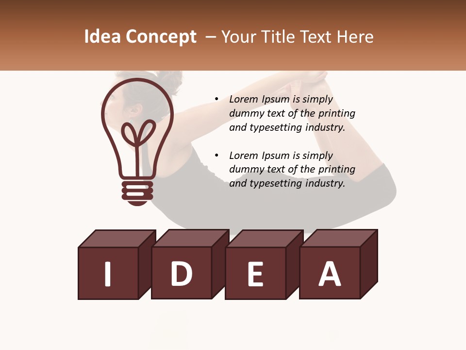 A Woman Doing A Yoga Pose With A Name Plate PowerPoint Template