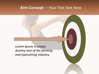 A Woman Doing A Yoga Pose With A Name Plate PowerPoint Template