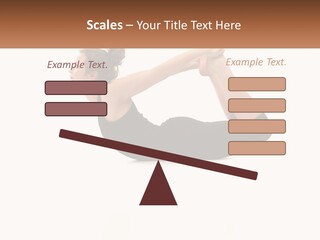 A Woman Doing A Yoga Pose With A Name Plate PowerPoint Template