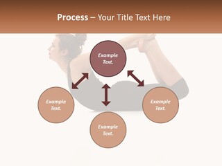 A Woman Doing A Yoga Pose With A Name Plate PowerPoint Template