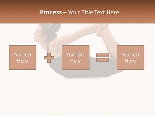 A Woman Doing A Yoga Pose With A Name Plate PowerPoint Template