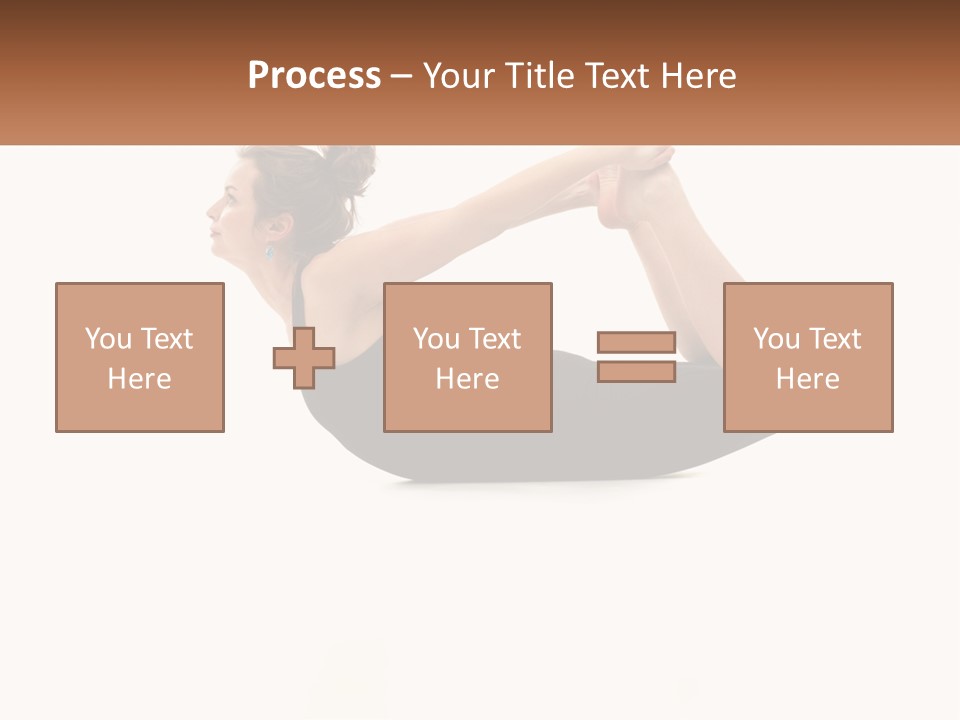 A Woman Doing A Yoga Pose With A Name Plate PowerPoint Template