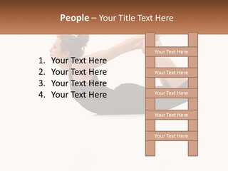 A Woman Doing A Yoga Pose With A Name Plate PowerPoint Template