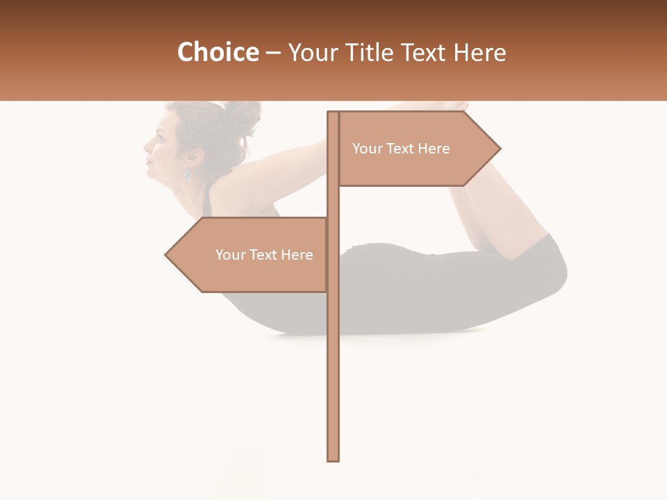 A Woman Doing A Yoga Pose With A Name Plate PowerPoint Template