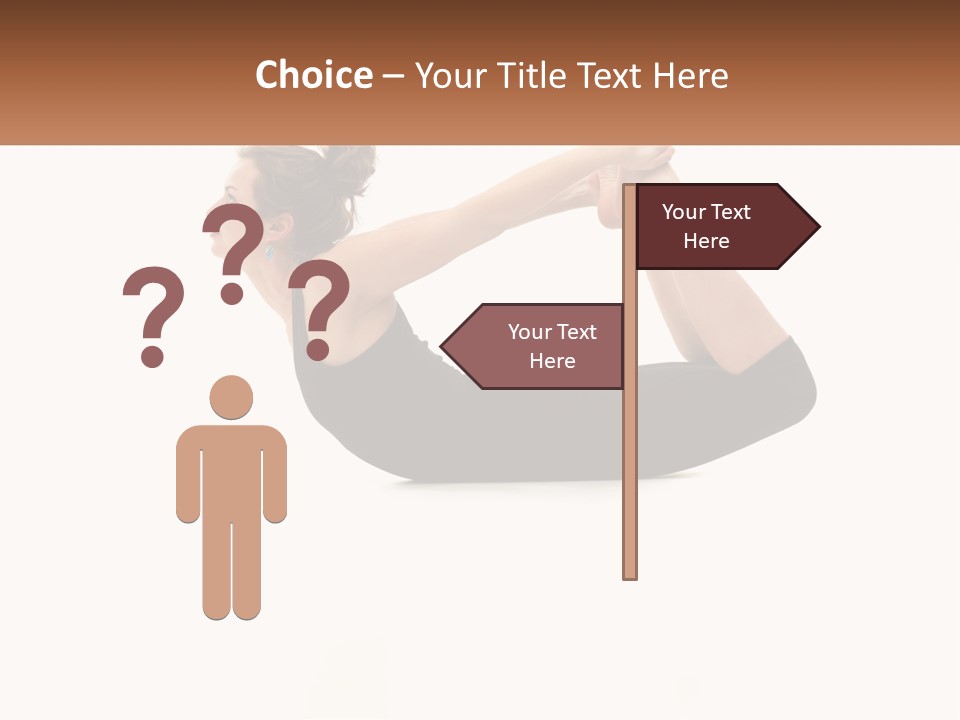 A Woman Doing A Yoga Pose With A Name Plate PowerPoint Template