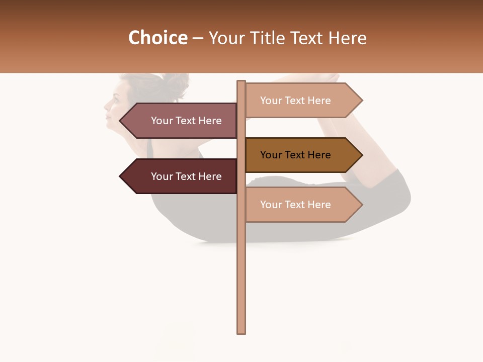 A Woman Doing A Yoga Pose With A Name Plate PowerPoint Template