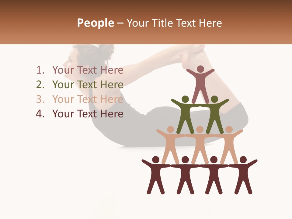 A Woman Doing A Yoga Pose With A Name Plate PowerPoint Template