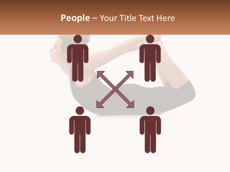 A Woman Doing A Yoga Pose With A Name Plate PowerPoint Template