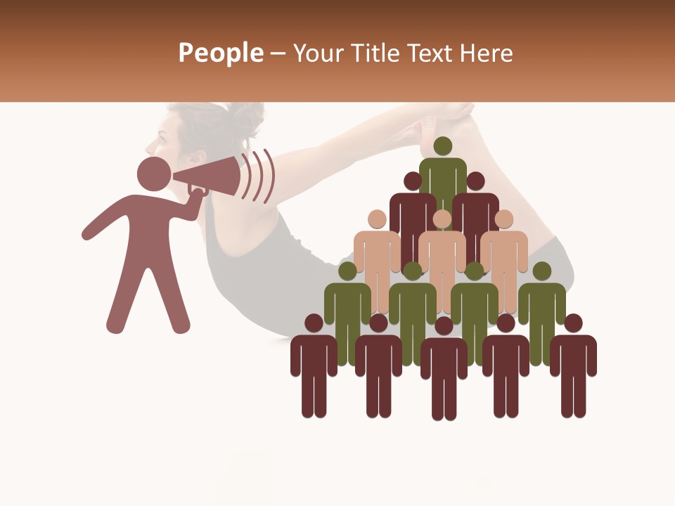 A Woman Doing A Yoga Pose With A Name Plate PowerPoint Template