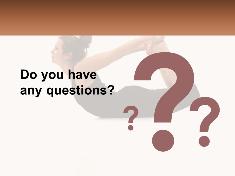 A Woman Doing A Yoga Pose With A Name Plate PowerPoint Template