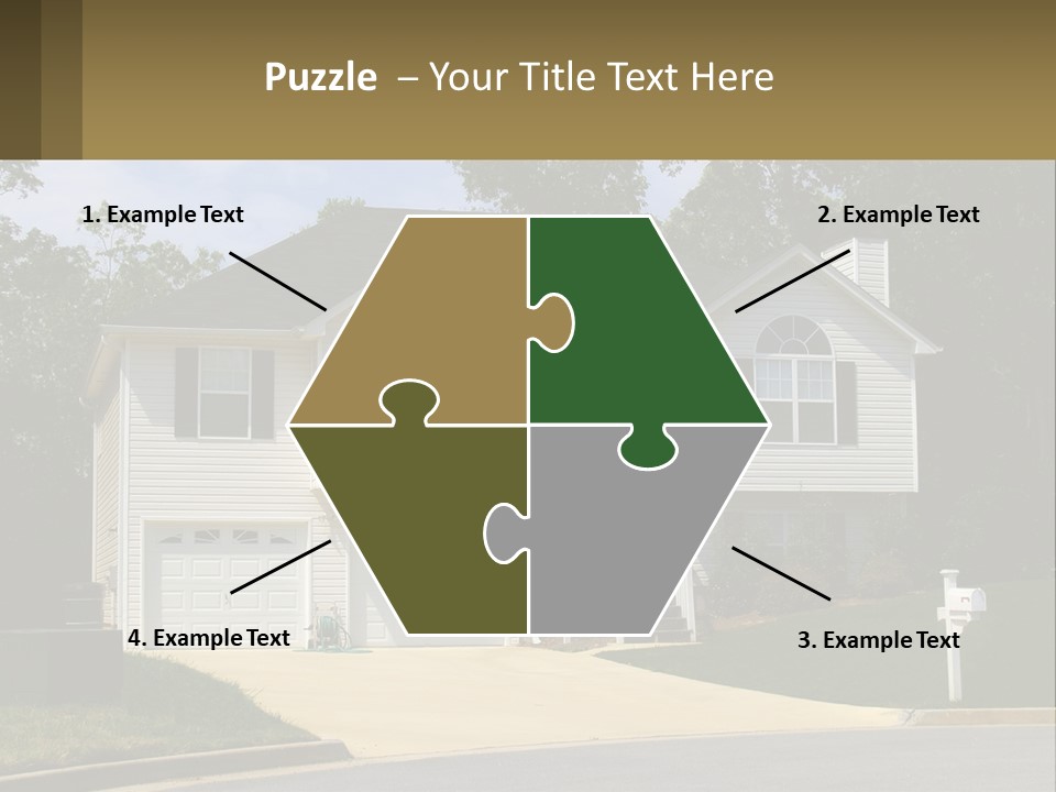 A White House With A Brown Sign In Front Of It PowerPoint Template