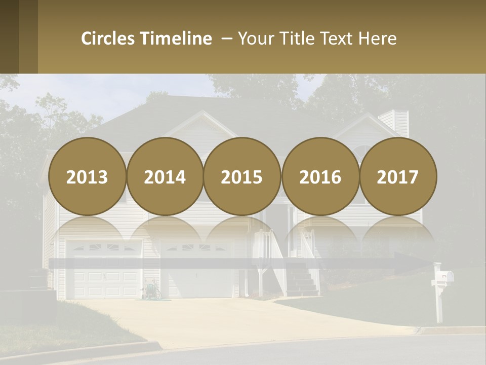 A White House With A Brown Sign In Front Of It PowerPoint Template