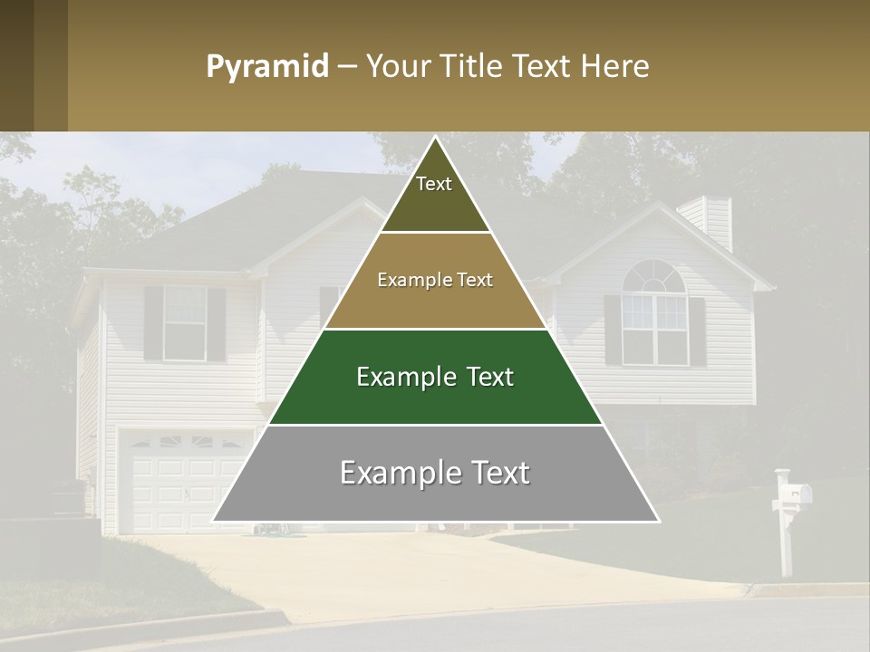 A White House With A Brown Sign In Front Of It PowerPoint Template