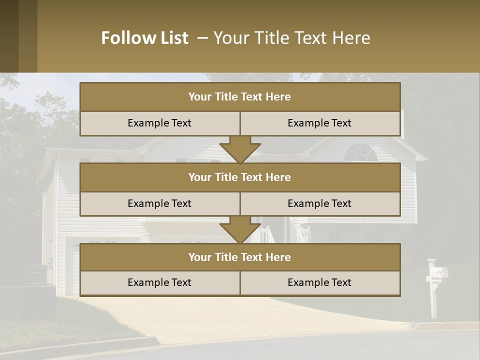 A White House With A Brown Sign In Front Of It PowerPoint Template
