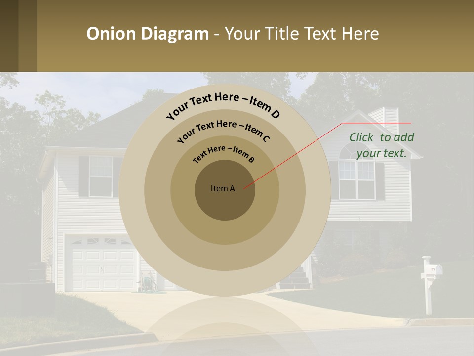 A White House With A Brown Sign In Front Of It PowerPoint Template