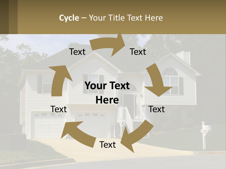 A White House With A Brown Sign In Front Of It PowerPoint Template