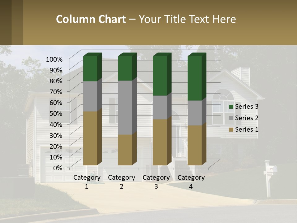 A White House With A Brown Sign In Front Of It PowerPoint Template