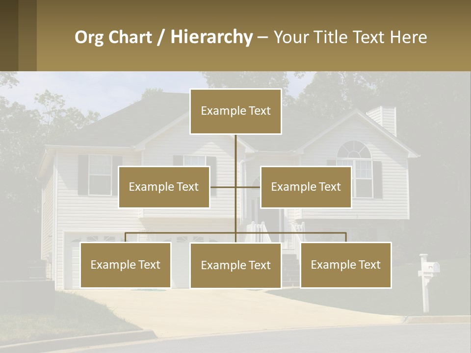 A White House With A Brown Sign In Front Of It PowerPoint Template