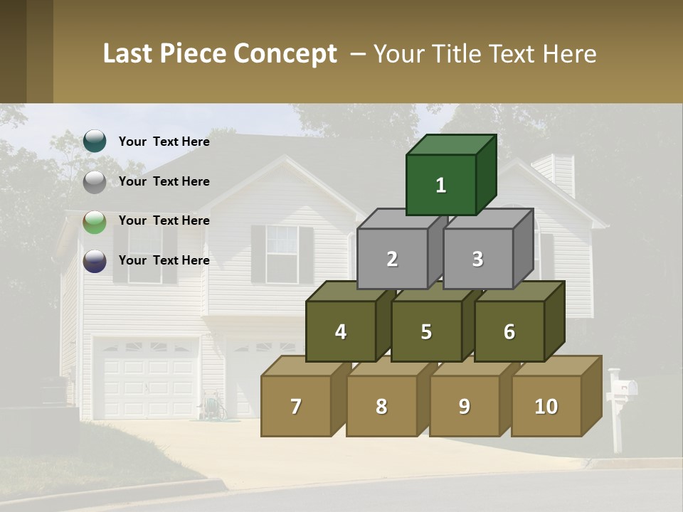 A White House With A Brown Sign In Front Of It PowerPoint Template