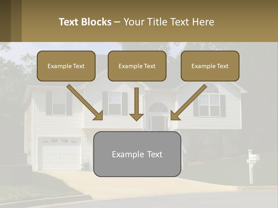 A White House With A Brown Sign In Front Of It PowerPoint Template
