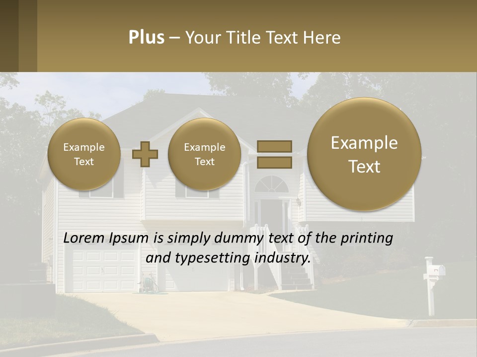 A White House With A Brown Sign In Front Of It PowerPoint Template