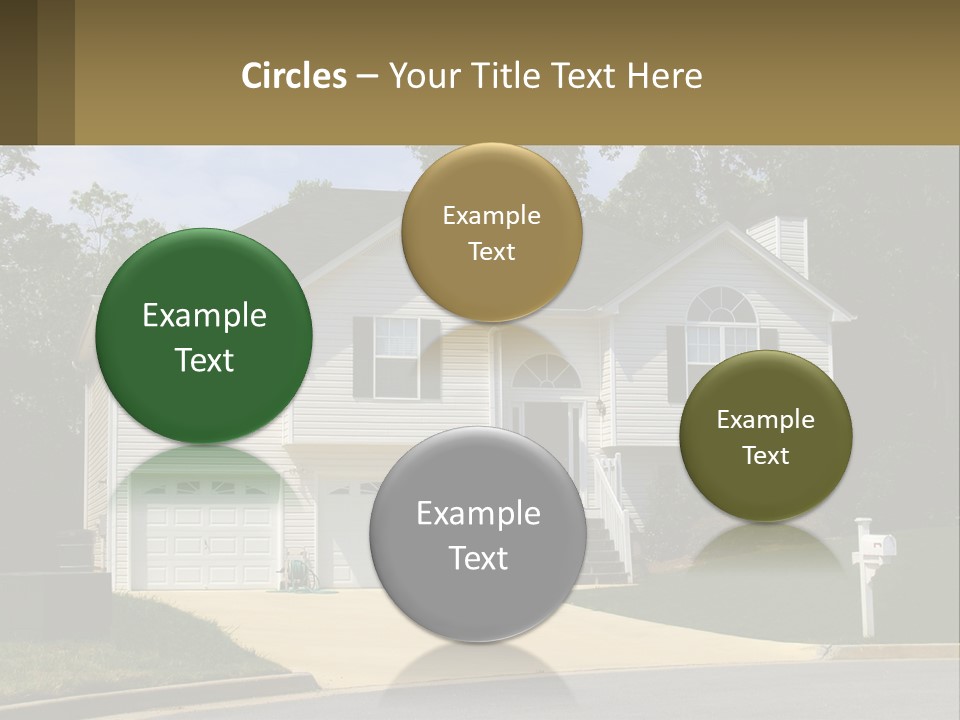 A White House With A Brown Sign In Front Of It PowerPoint Template