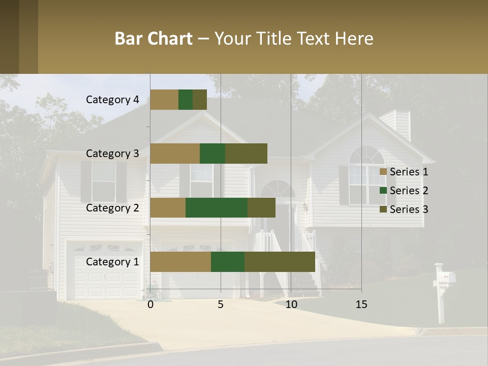 A White House With A Brown Sign In Front Of It PowerPoint Template