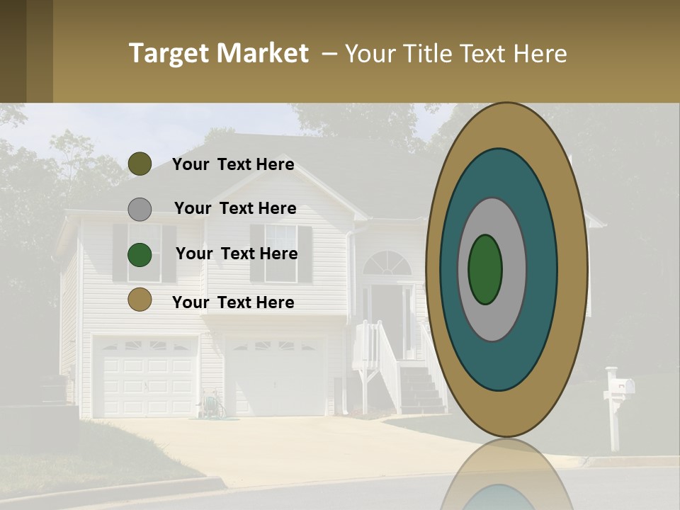 A White House With A Brown Sign In Front Of It PowerPoint Template