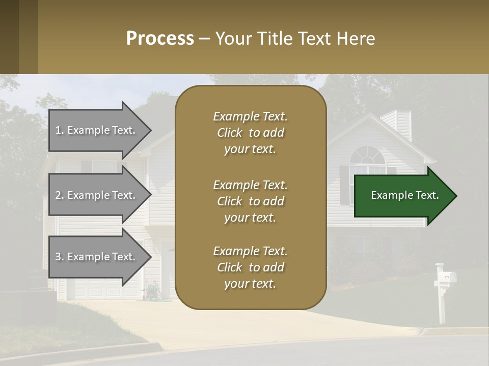 A White House With A Brown Sign In Front Of It PowerPoint Template