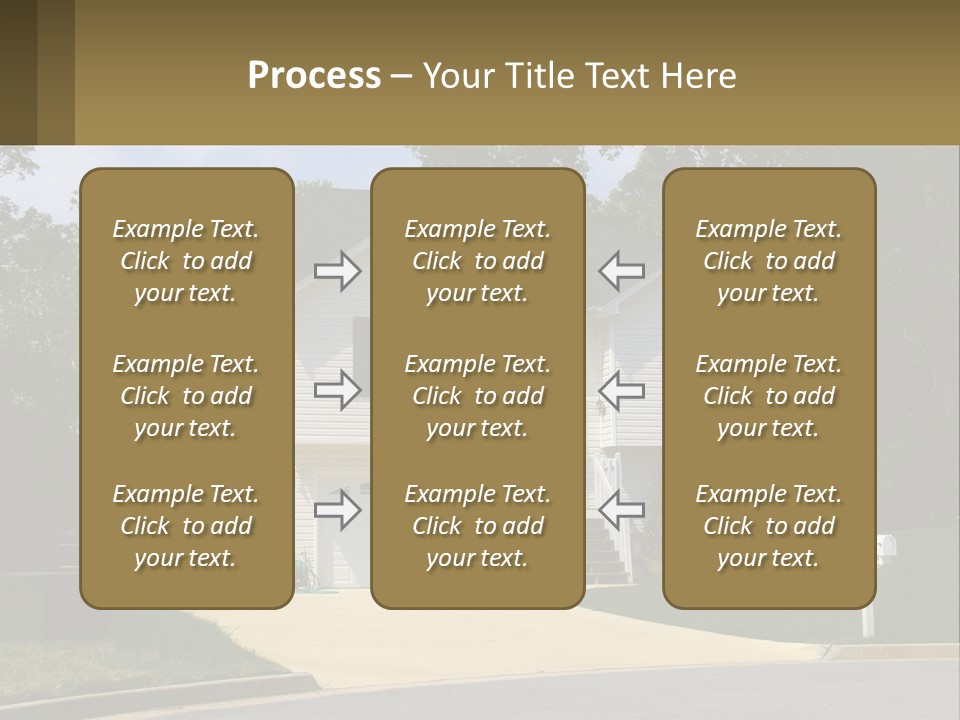 A White House With A Brown Sign In Front Of It PowerPoint Template
