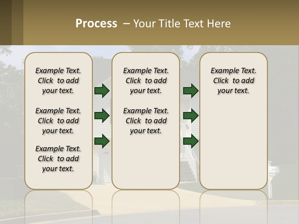 A White House With A Brown Sign In Front Of It PowerPoint Template