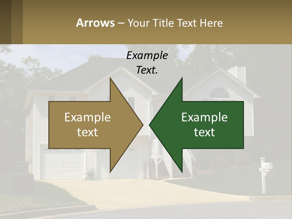 A White House With A Brown Sign In Front Of It PowerPoint Template