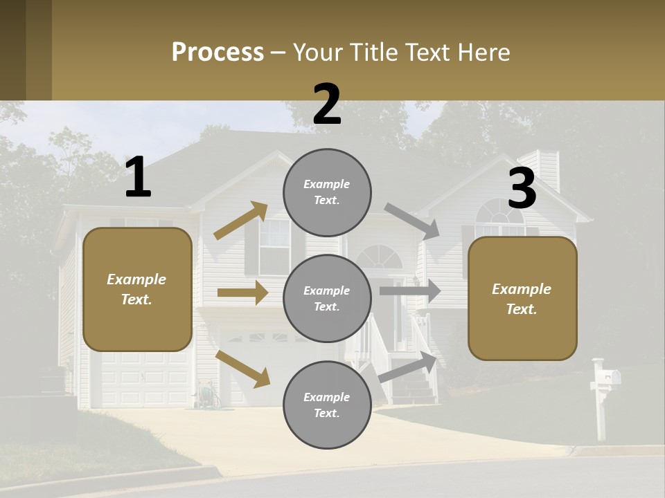 A White House With A Brown Sign In Front Of It PowerPoint Template