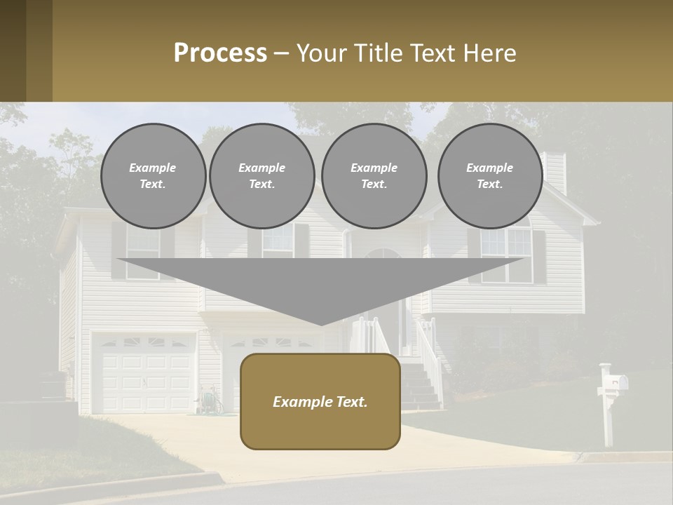 A White House With A Brown Sign In Front Of It PowerPoint Template