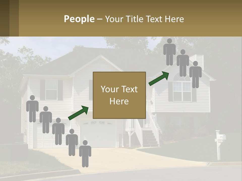 A White House With A Brown Sign In Front Of It PowerPoint Template