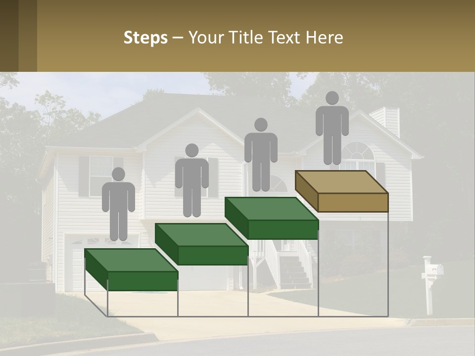 A White House With A Brown Sign In Front Of It PowerPoint Template