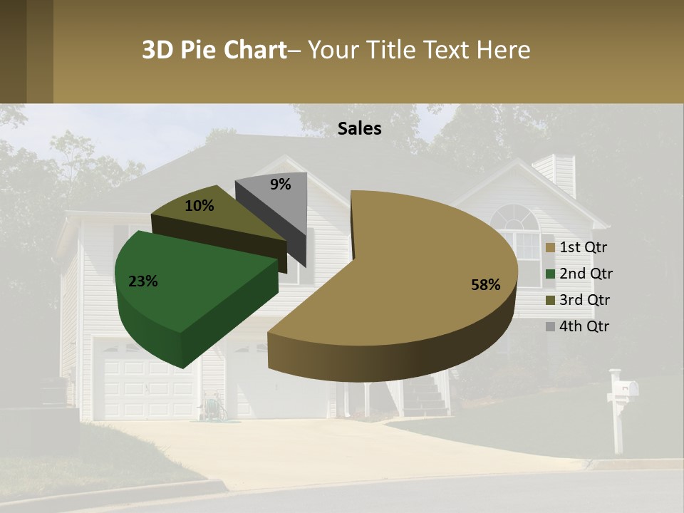 A White House With A Brown Sign In Front Of It PowerPoint Template