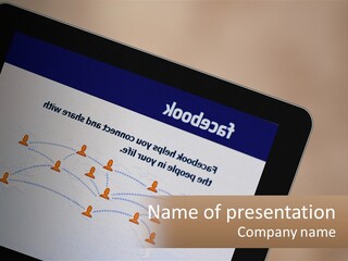 A Person Holding A Tablet With A Facebook Page On It PowerPoint Template