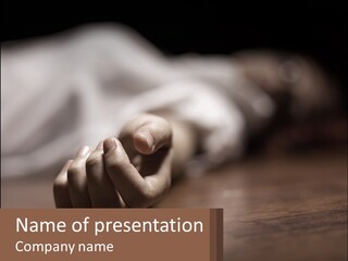 A Person Laying On The Floor With Their Hands On The Table PowerPoint Template