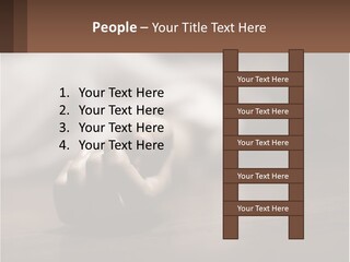 A Person Laying On The Floor With Their Hands On The Table PowerPoint Template