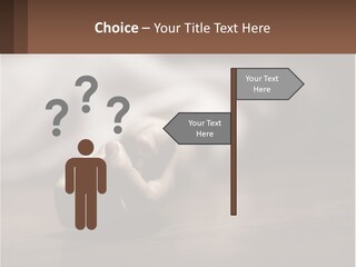 A Person Laying On The Floor With Their Hands On The Table PowerPoint Template