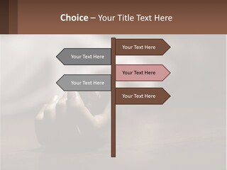 A Person Laying On The Floor With Their Hands On The Table PowerPoint Template