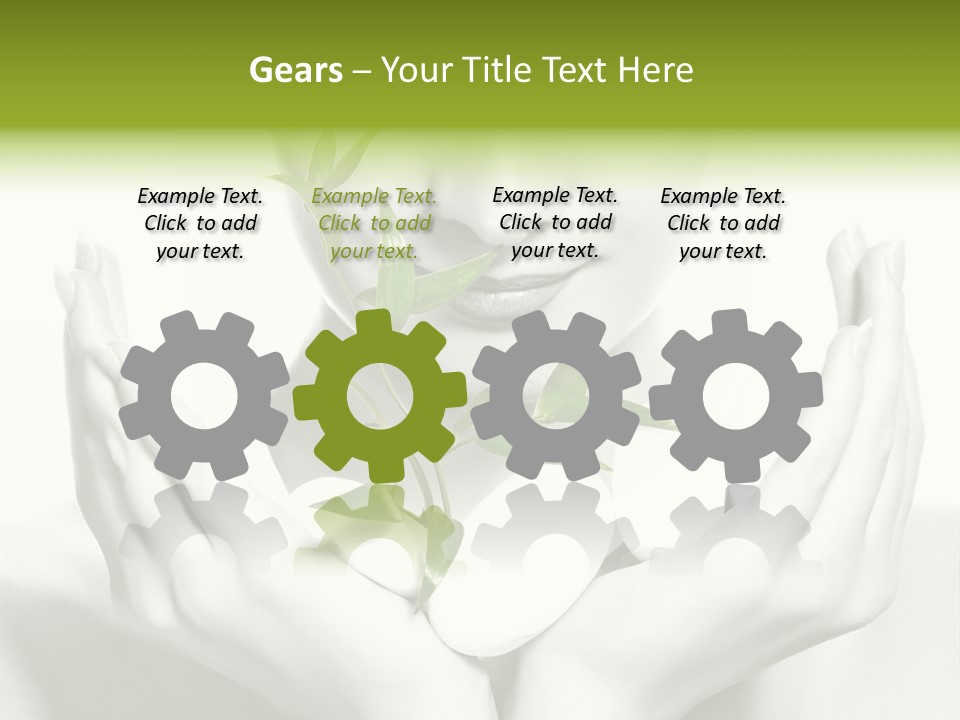 A Woman Holding A Plant In Her Hands PowerPoint Template