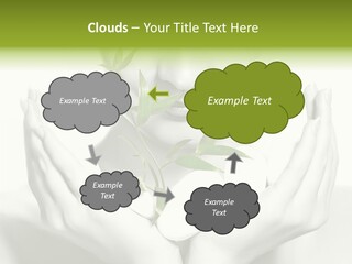 A Woman Holding A Plant In Her Hands PowerPoint Template